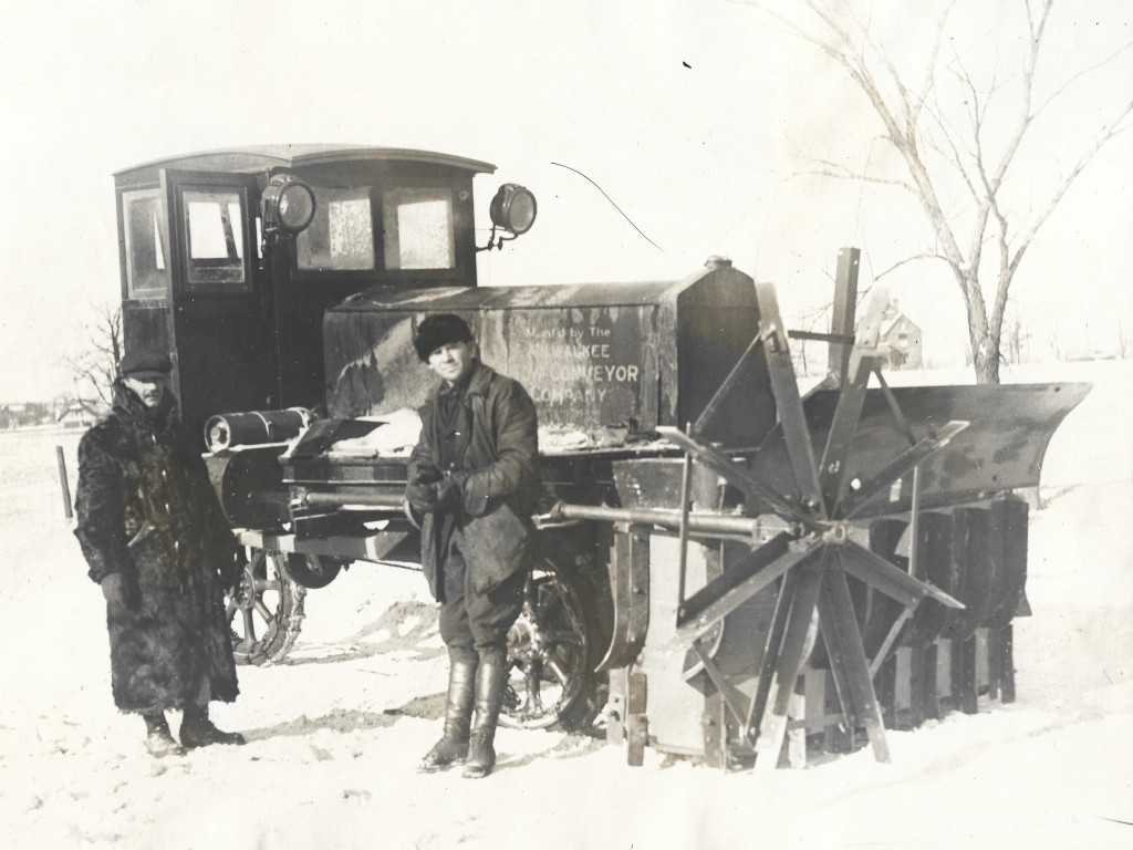 historical experimental rotary snowplow made by the milwaukee snow conveyor company