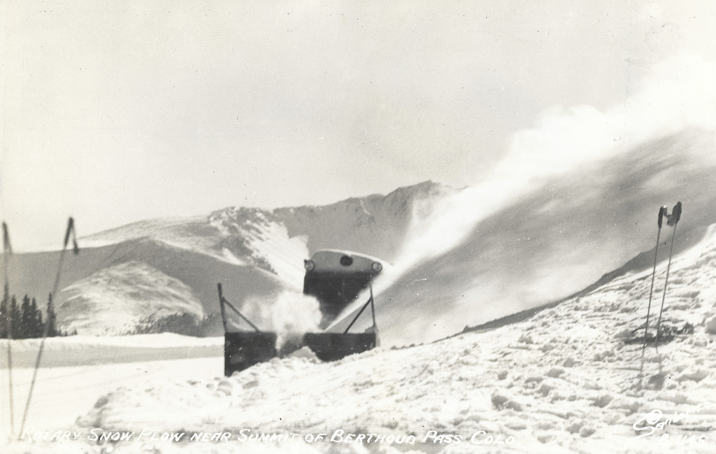 Snogo rotary snow plow on berthoud pass circa 1940