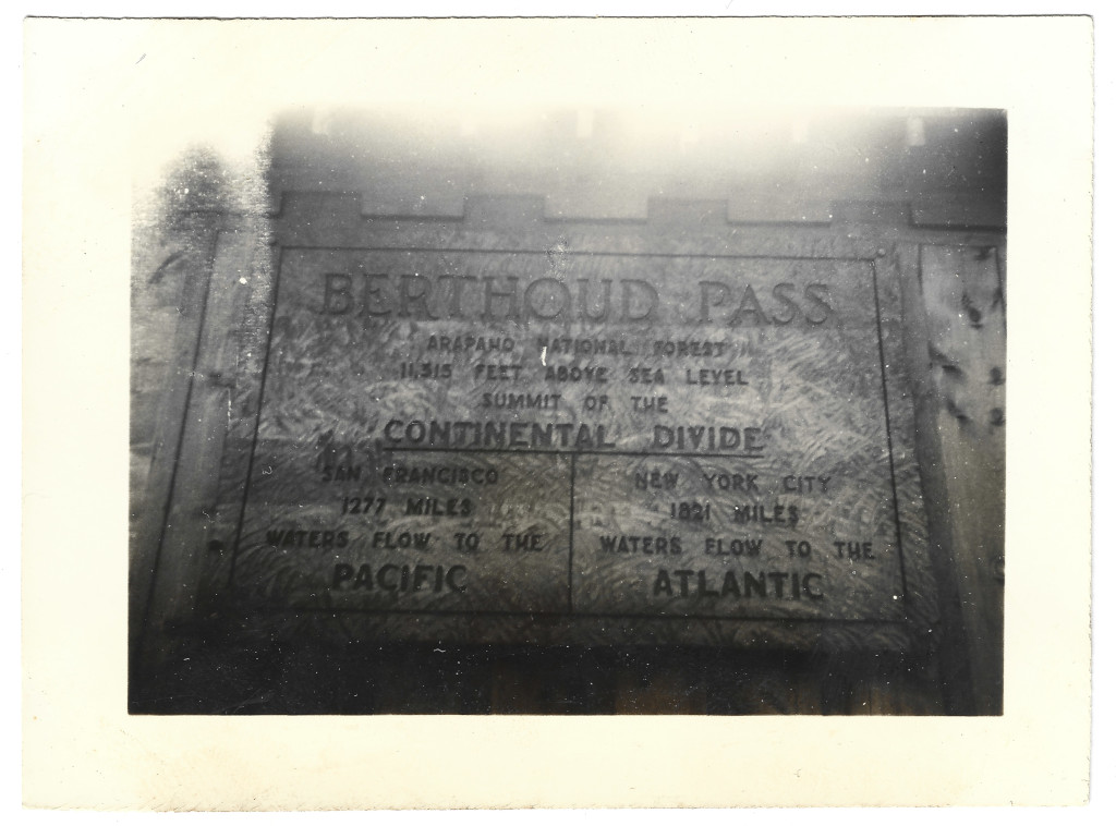 full scan of Berthoud Pass Continental Divide Sign Photograph CB-V4 from the 1930s or early 1940s