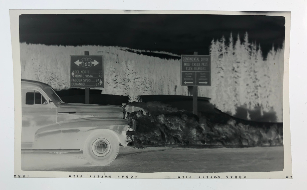 photo negative of wolf creek pass sign photograph CWO-AS57