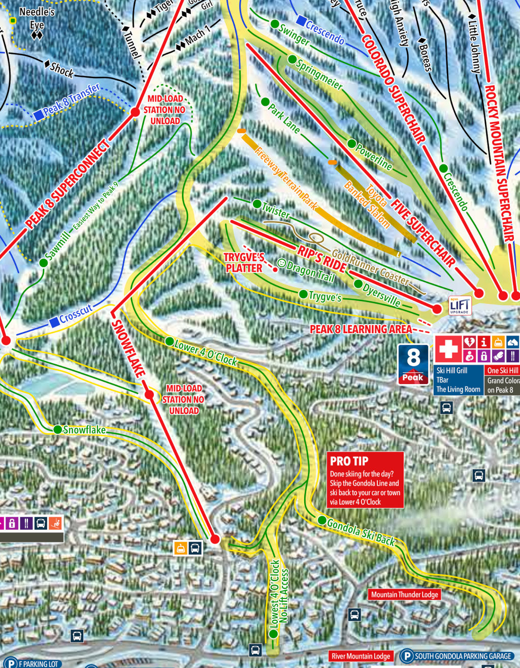 Breckenridge Snowflake and Peak 9 trail map