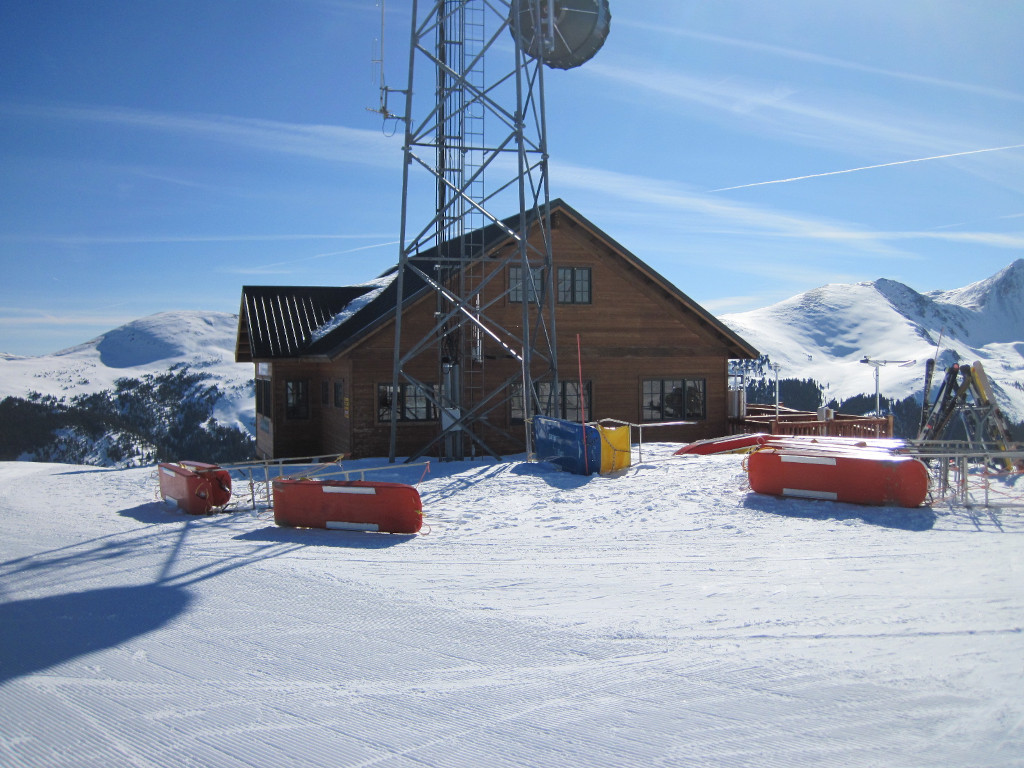 Beautiful ski patrol shack high at top of Copper Mountain