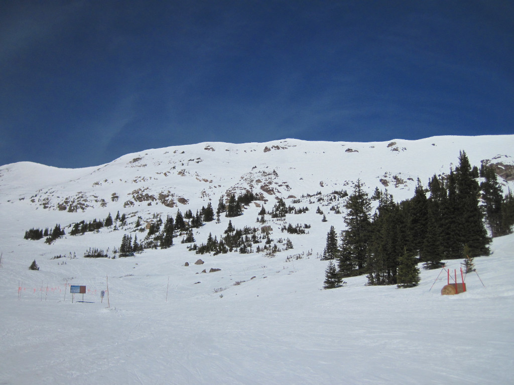 Bradley's Plunge and expert ski terrain in Copper Mountain's Copper Bowl