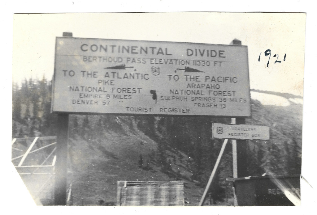 1921 Berthoud Pass Continental Divide sign photograph CB-1921-PAL4 full scan