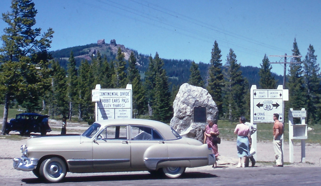 Rabbit Ears Pass sign in 1952 enhanced version