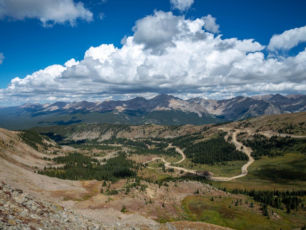 Cottonwood Pass highway over the Continental Divide wide photo